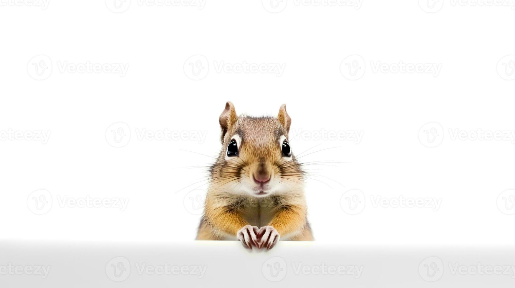 foto de un ardilla en blanco antecedentes. generativo ai