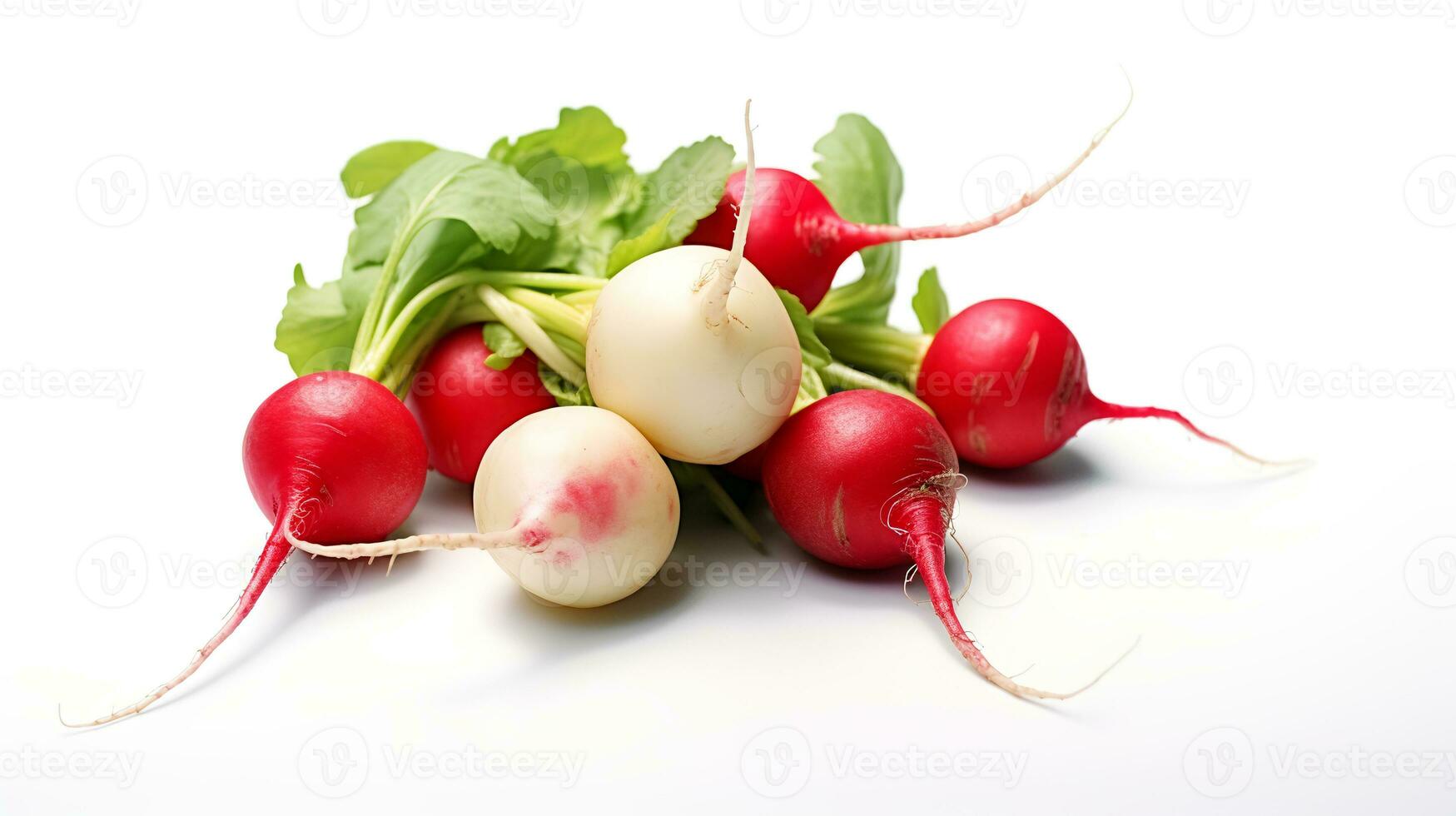 Photo of Radishes isolated on white background