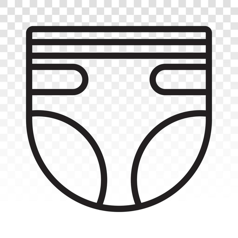 baby diapers or adult diaper or nappy line art icon vector