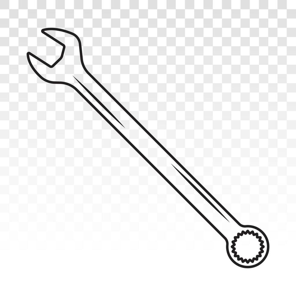 Spanner or wrench combination line art icon for apps or websites vector