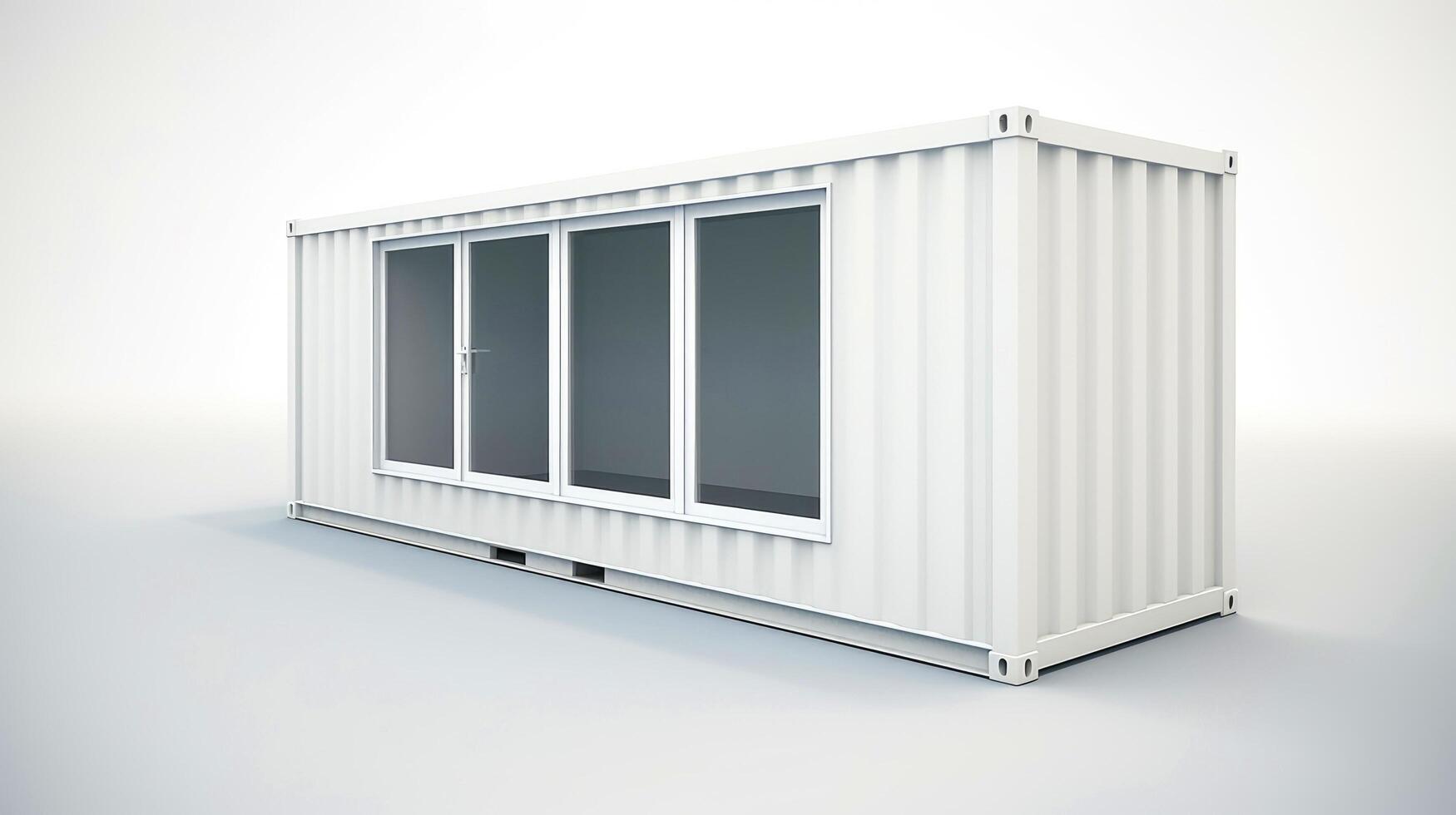 Mobile office buildings or container site office for construction site. Shipping container. Portable house and office cabins, illustration photo