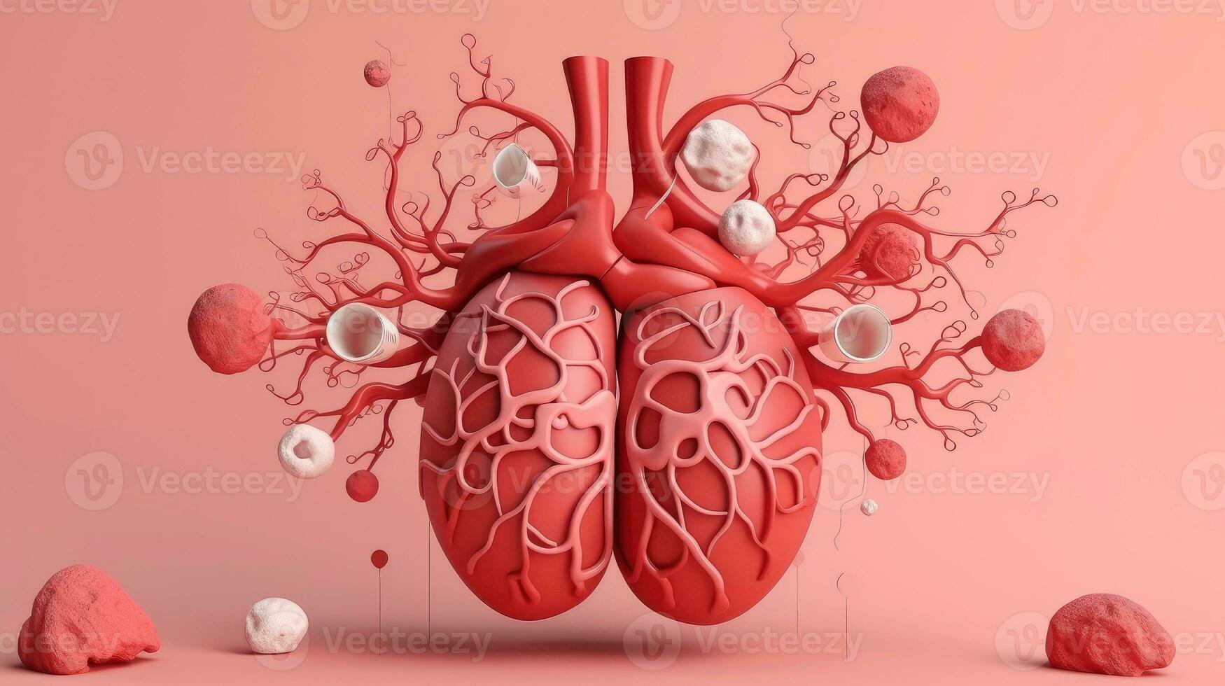 3d ilustración de el humano Organo sistemas, humano interno órganos anatomía. nervioso, circulatorio, digestivo, excretorio, urinario, y hueso sistemas médico educación concepto, generativo ai ilustración foto