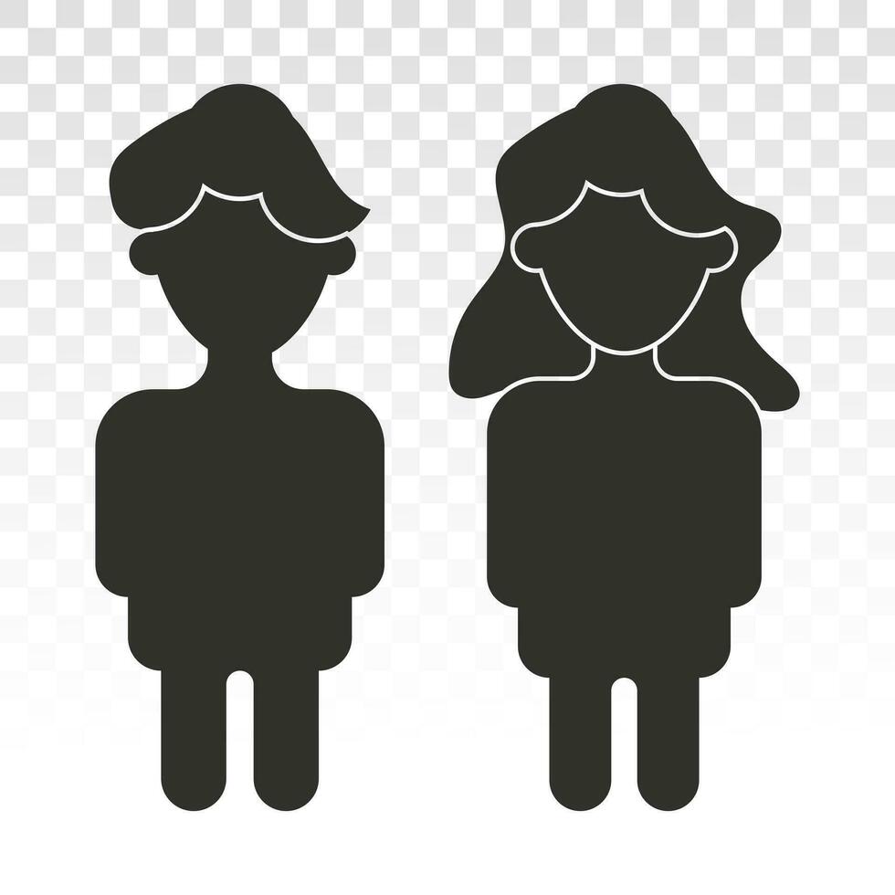 boy and girl vector flat icons for apps or websites