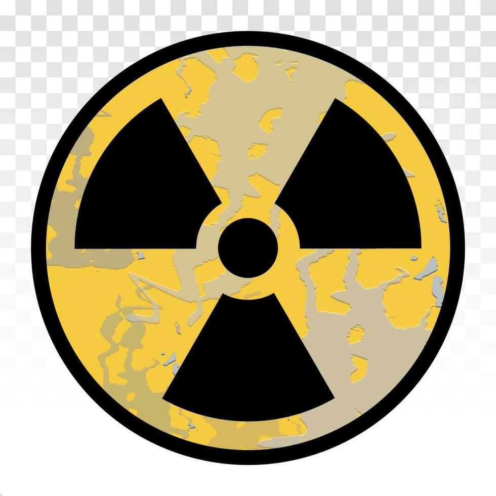 yellow radioactive or radiation sign or symbol - flat icon for apps or websites vector