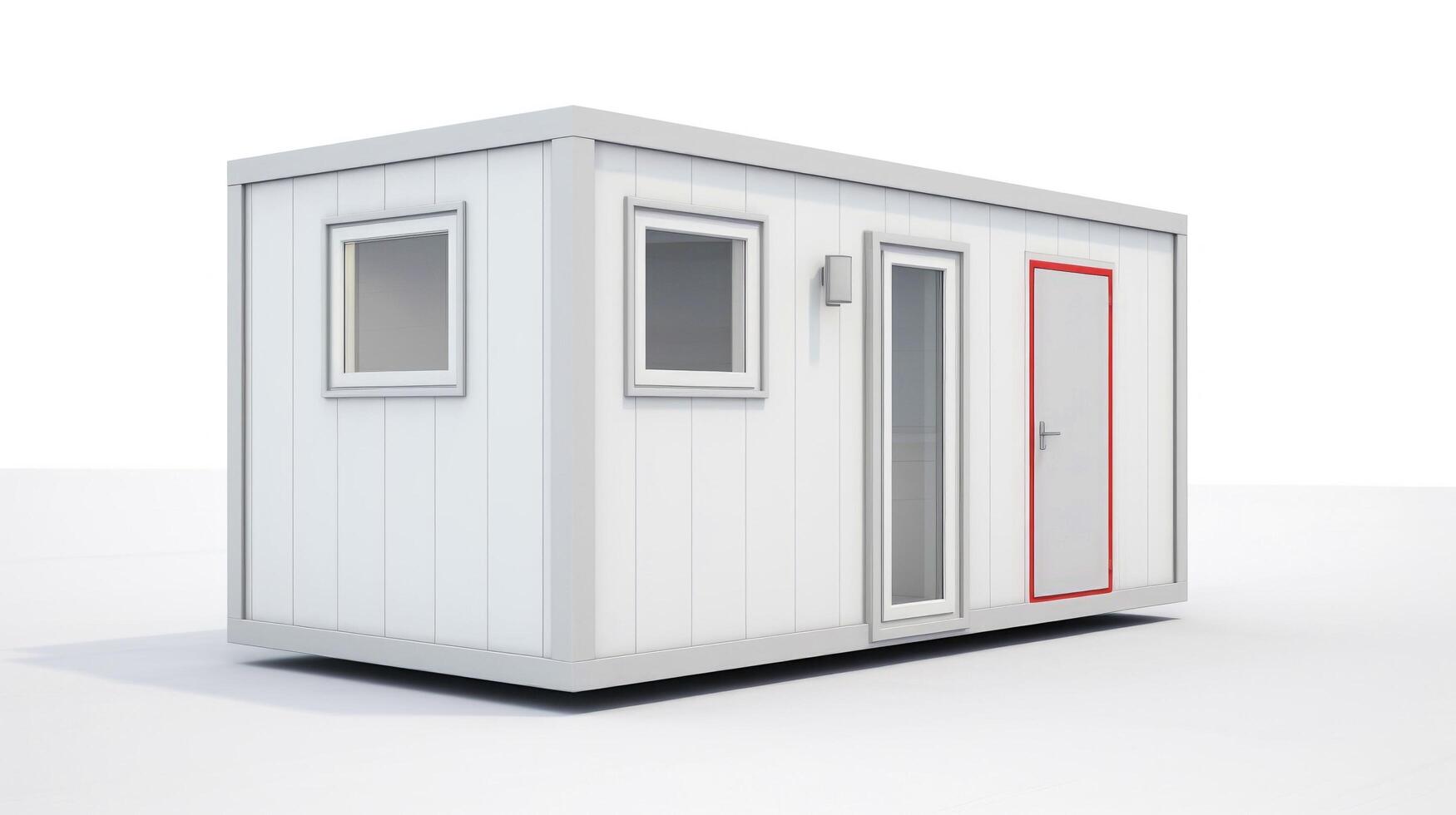 Mobile office buildings or container site office for construction site. Shipping container. Portable house and office cabins, illustration photo