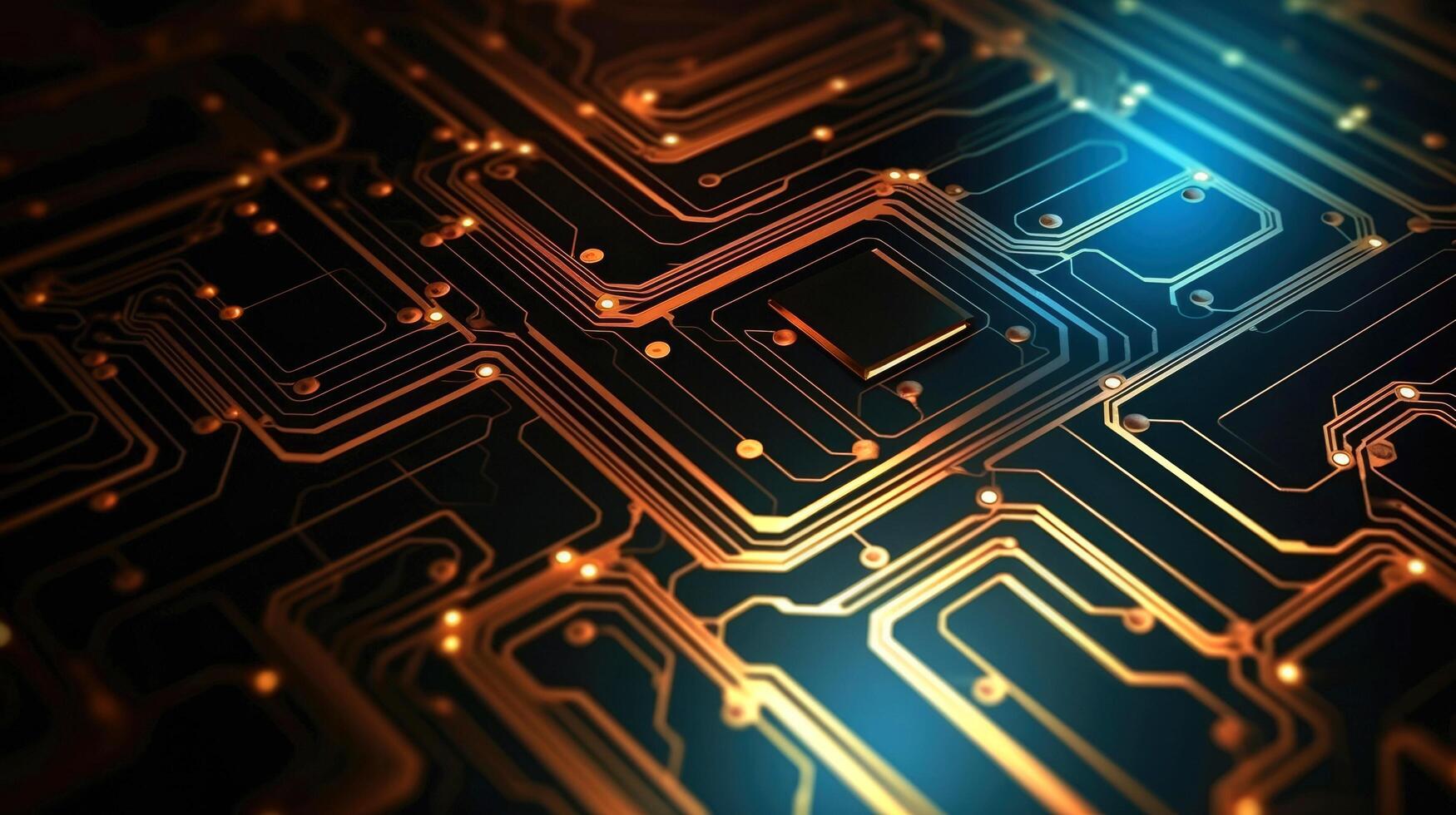 Close-up of circuit board. Electronic computer hardware technology. Motherboard digital chip. blurred concept, illustration photo