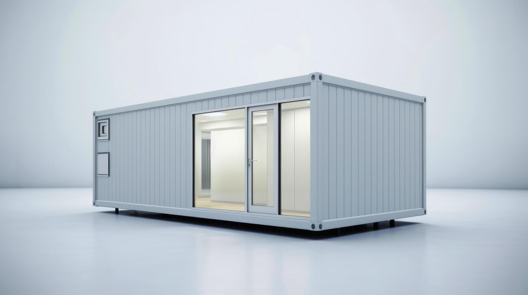 Mobile office buildings or container site office for construction site. Shipping container. Portable house and office cabins, illustration photo