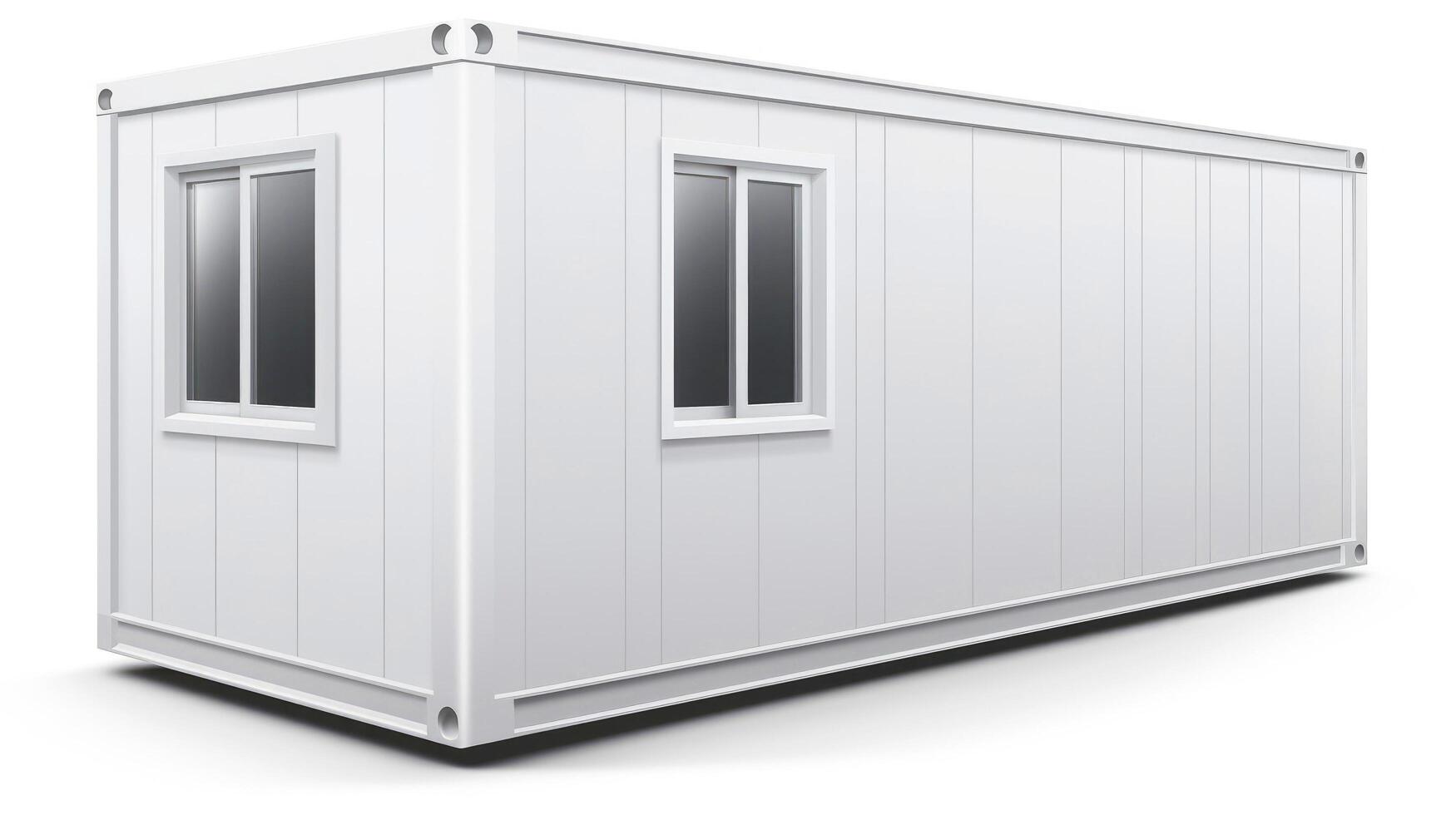 Mobile office buildings or container site office for construction site. Shipping container. Portable house and office cabins, illustration photo