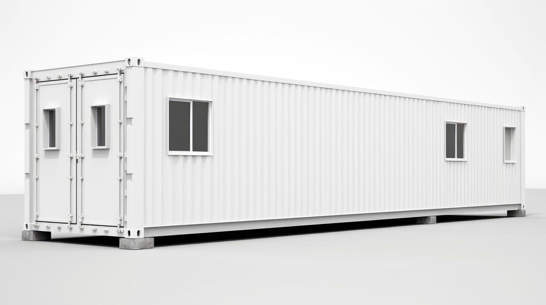 Mobile office buildings or container site office for construction site. Shipping container. Portable house and office cabins, illustration photo