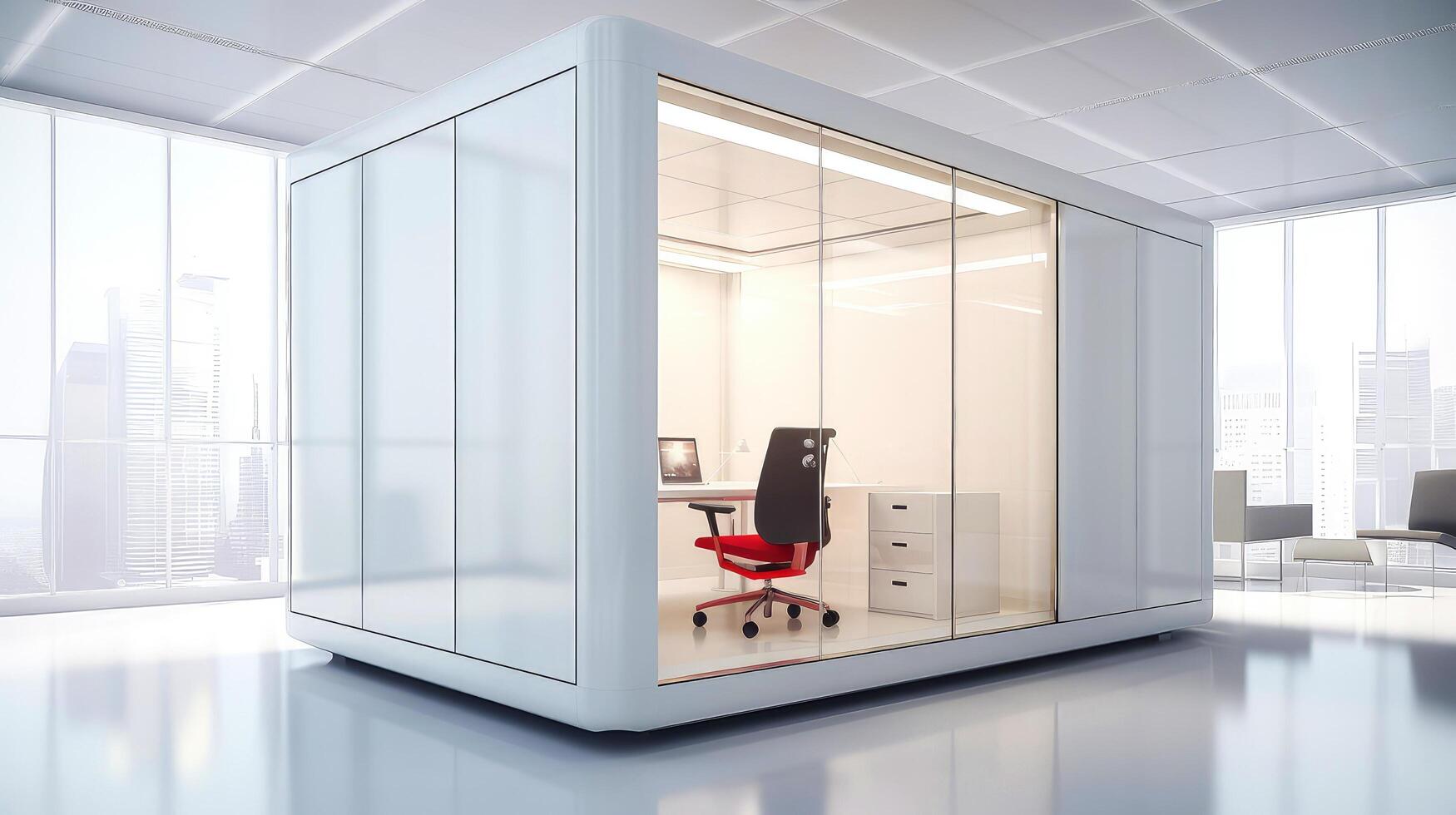 Mobile office buildings or container site office for construction site. Shipping container. Portable house and office cabins, illustration photo