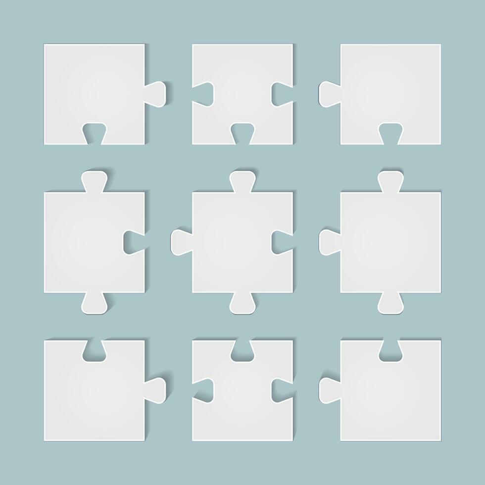 puzzle pieces icon with paper cut style for Business concepts, templates, layout, infographics. vector