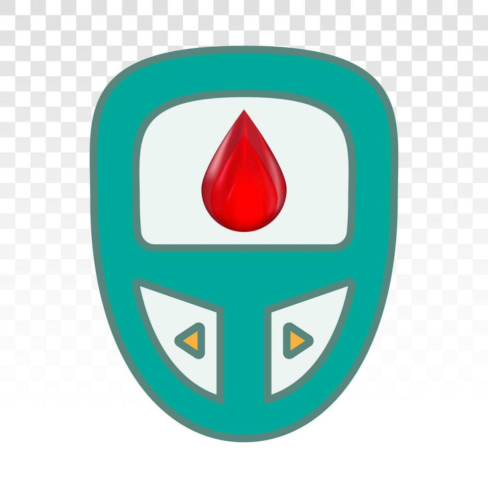 Blood glucose test kit or diabetes tester kit vector