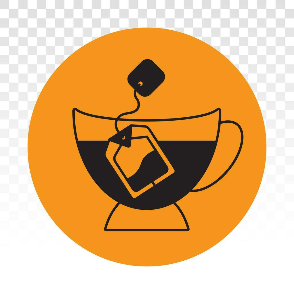 Dipping teabag or tea bag into a glass - Flat colour icon for apps or websites vector