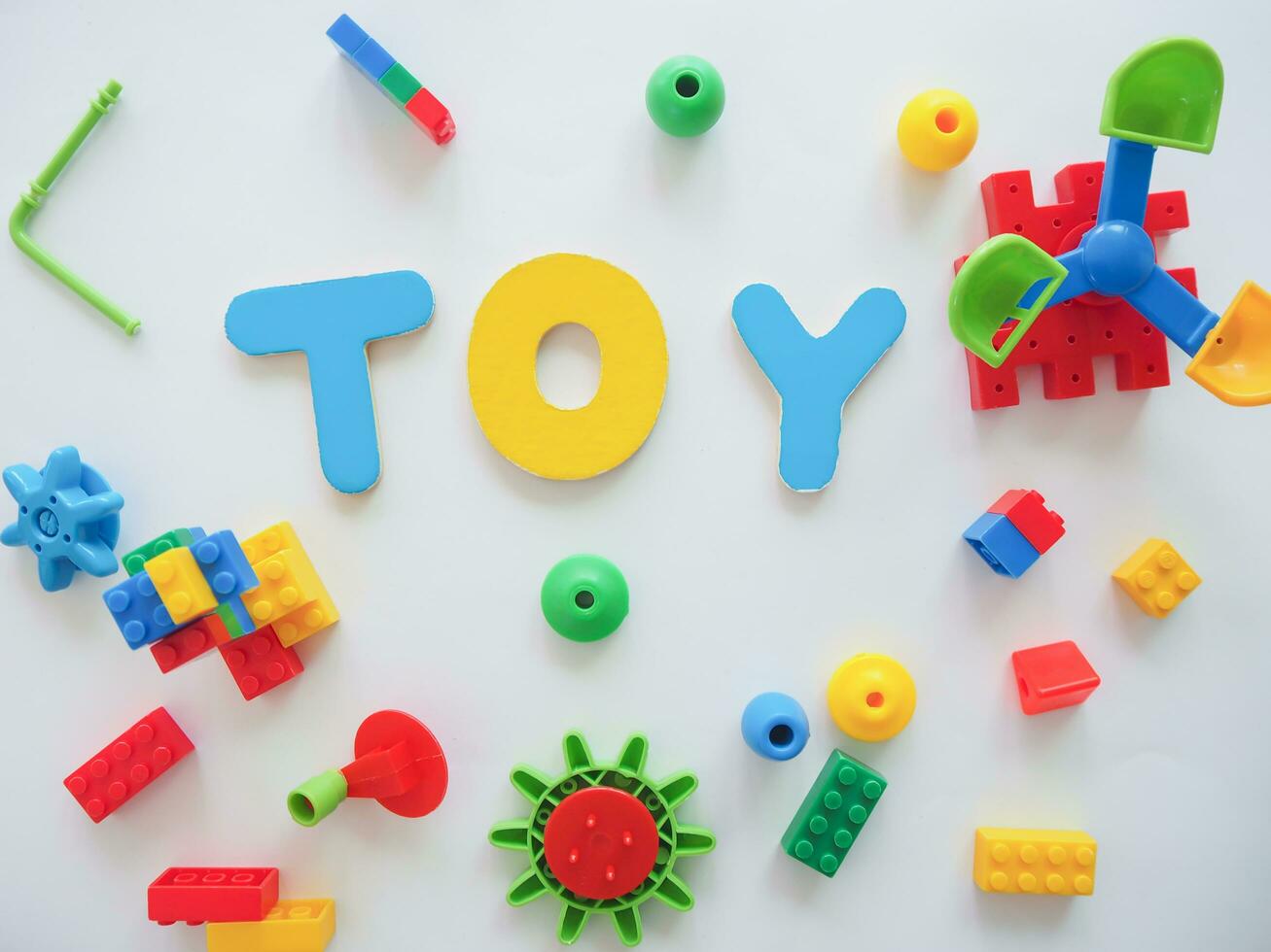 Baby kids toys frame on background, Toy many colorful educational wooden. play, Top view, executive function, kid, skill, education, intelligence quotient, emotional quotient, childhood, development photo