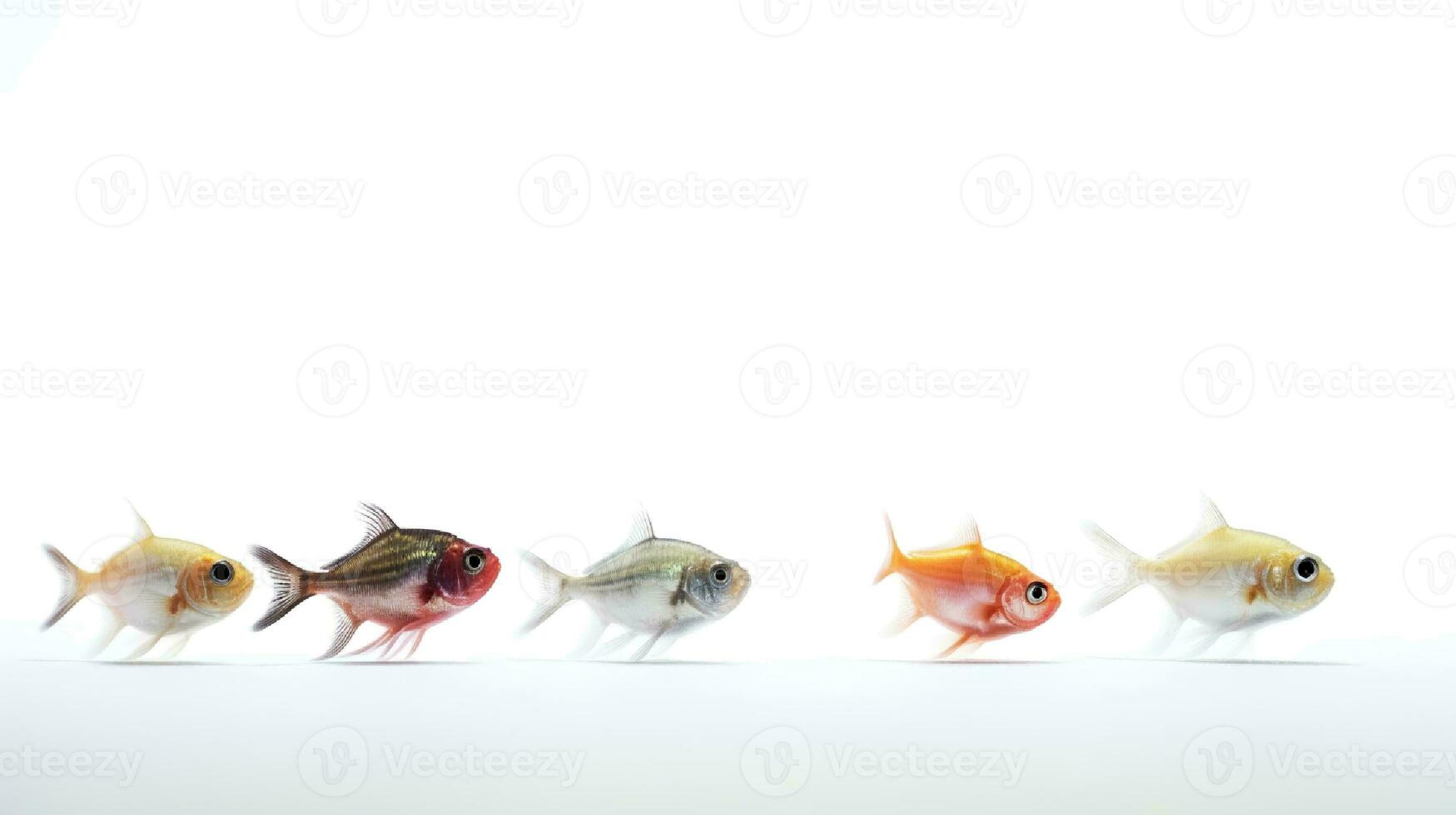 Photo of a tetra fish on white background. Generative AI