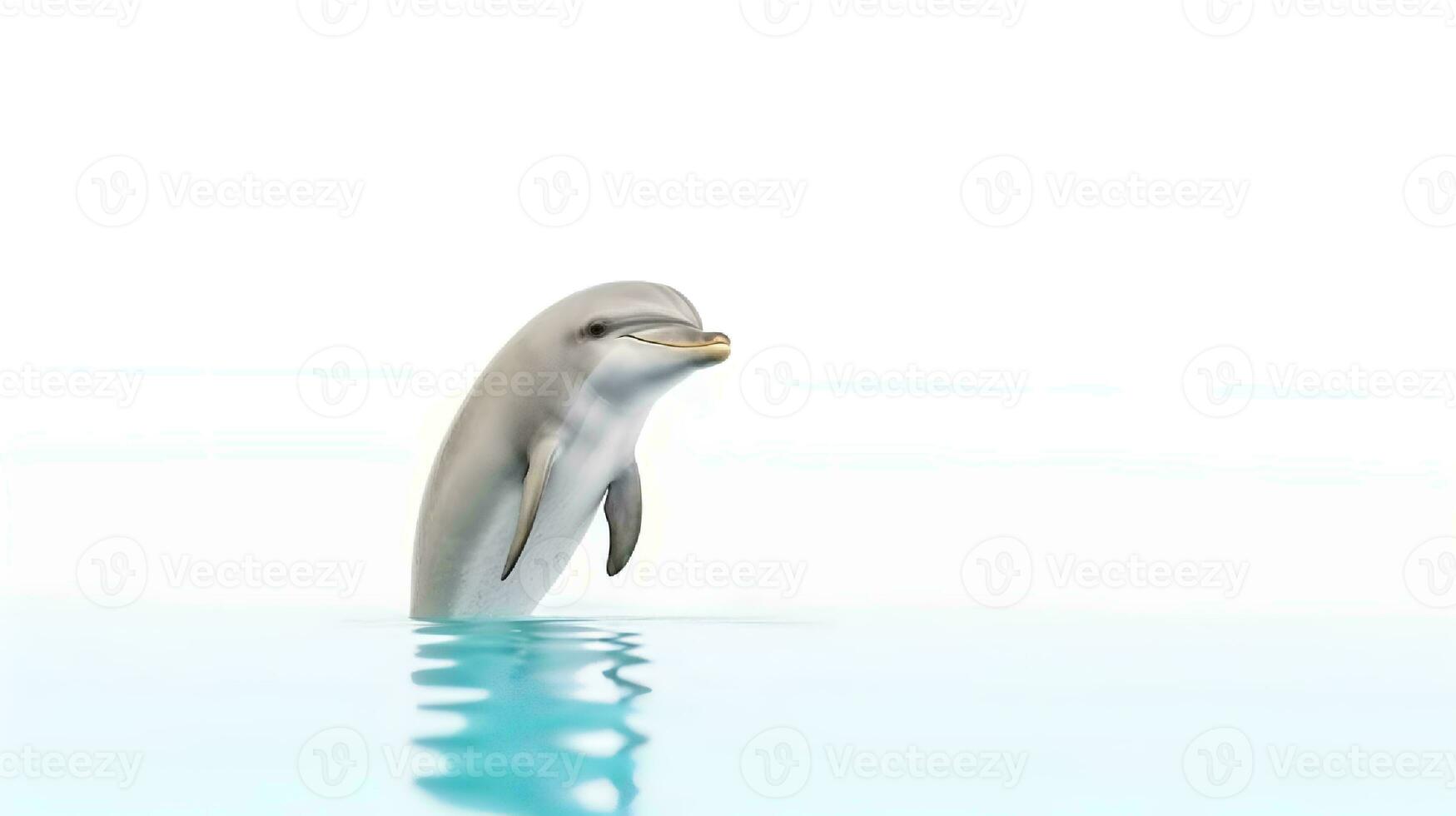 Photo of a dolphin on white background. Generative AI