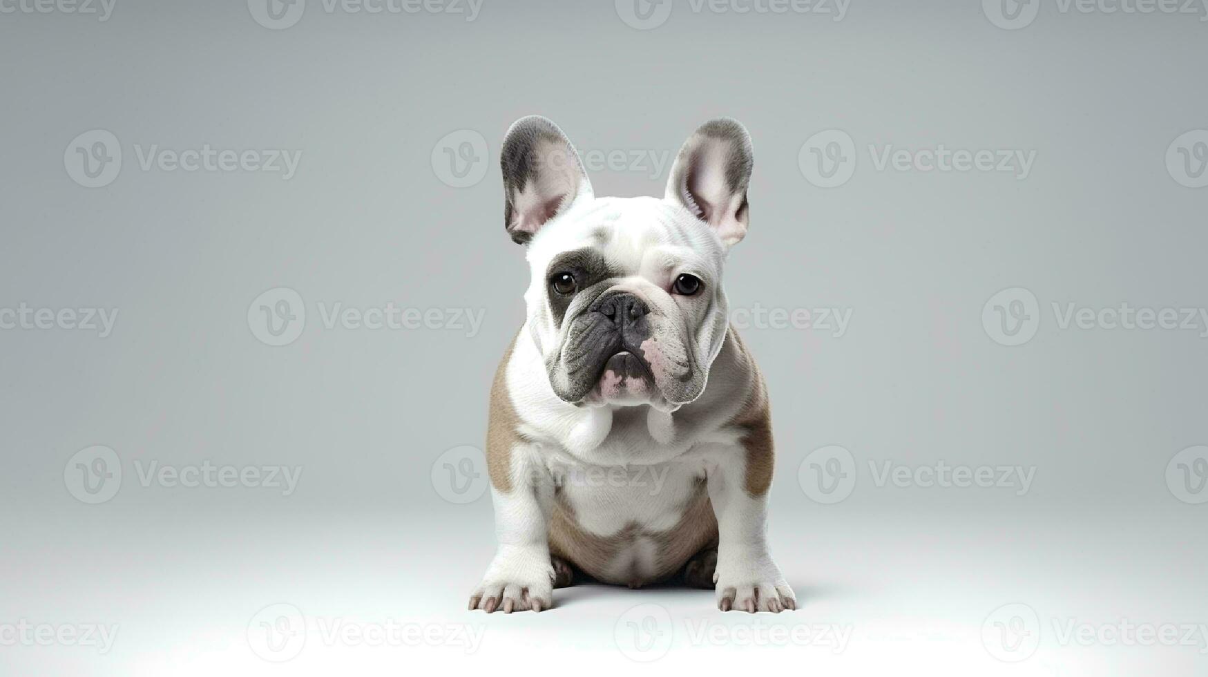 Photo of a Bulldog on white background. Generative AI