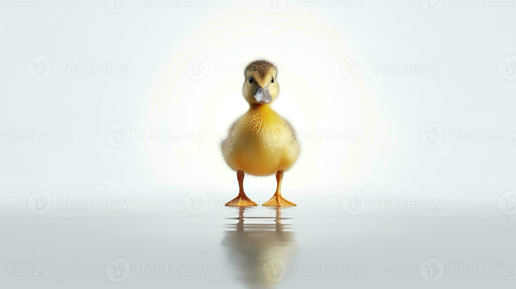 foto de un Pato en blanco antecedentes. generativo ai