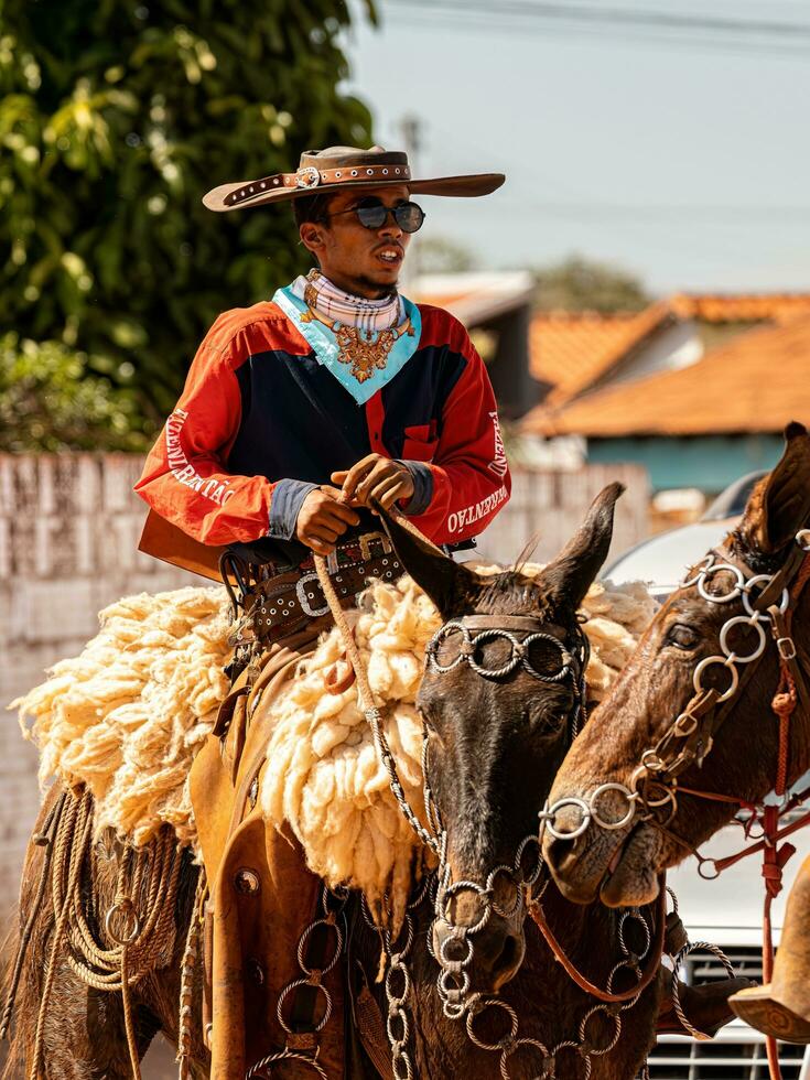 Apore, Goias, Brazil - 05 07 2023 Horseback riding event open to the public photo