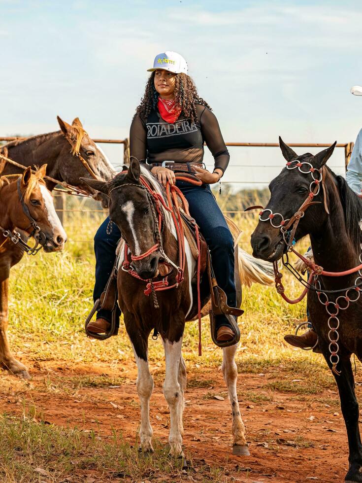 Apore, Goias, Brazil - 05 07 2023 Horseback riding event open to the public photo