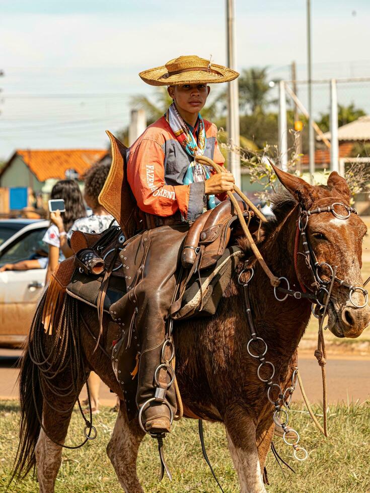 Apore, Goias, Brazil - 05 07 2023 Horseback riding event open to the public photo