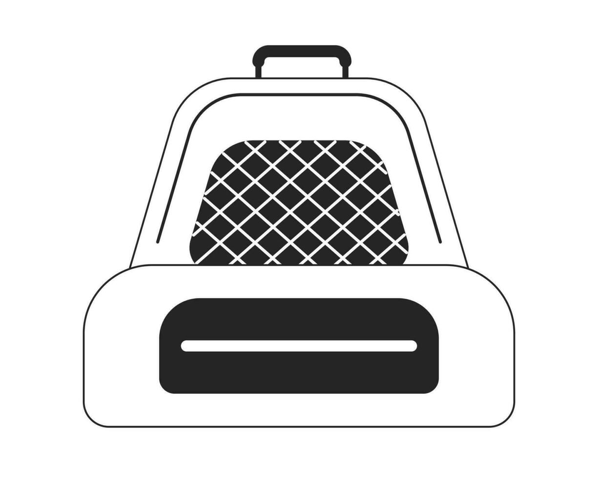 School backpack flat monochrome isolated vector object. Small rucksack bag. Student schoolbag. Editable black and white line art drawing. Simple outline spot illustration for web graphic design