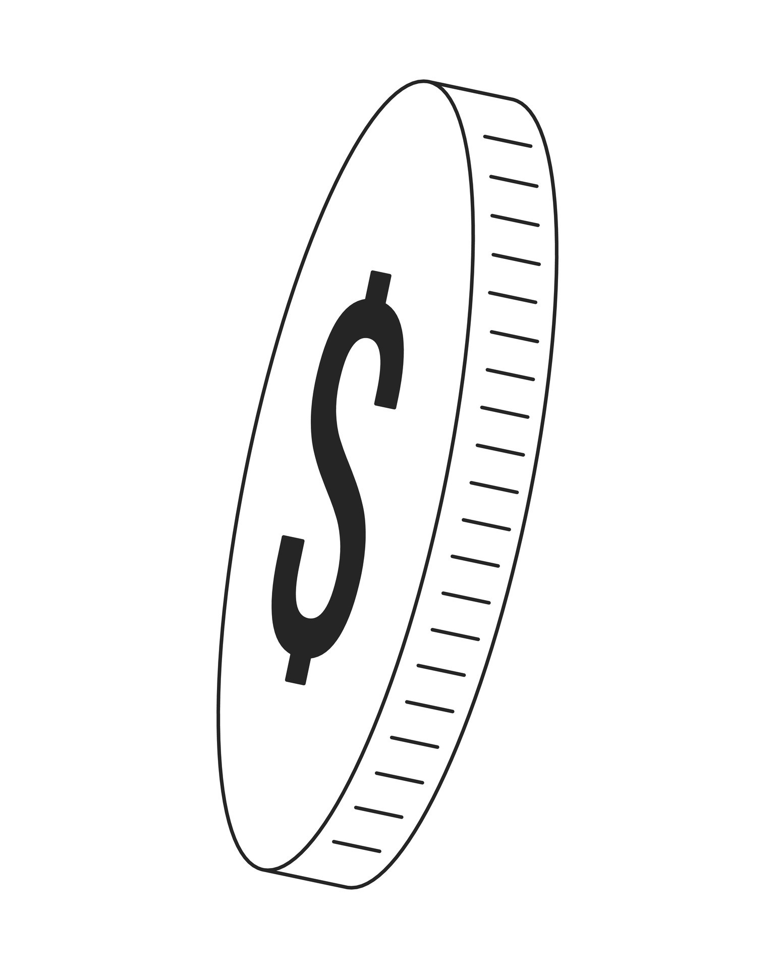 Golden coin flat monochrome isolated vector object. Editable black and