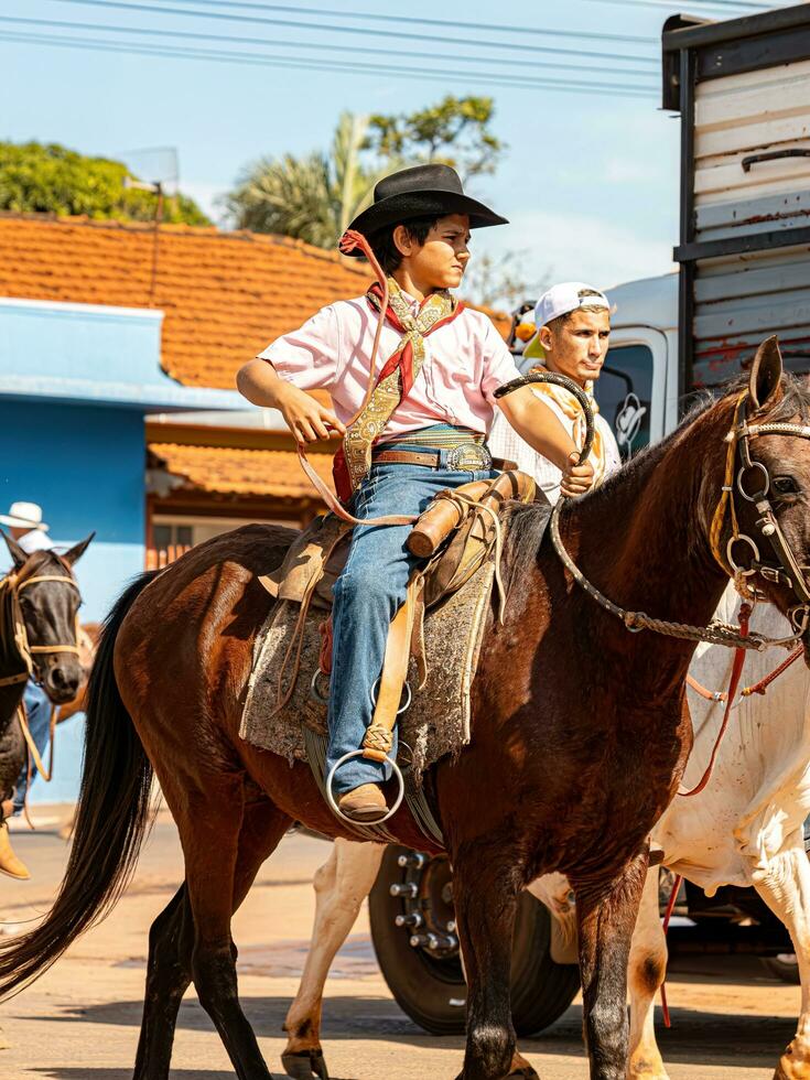 Apore, Goias, Brazil - 05 07 2023 Horseback riding event open to the public photo