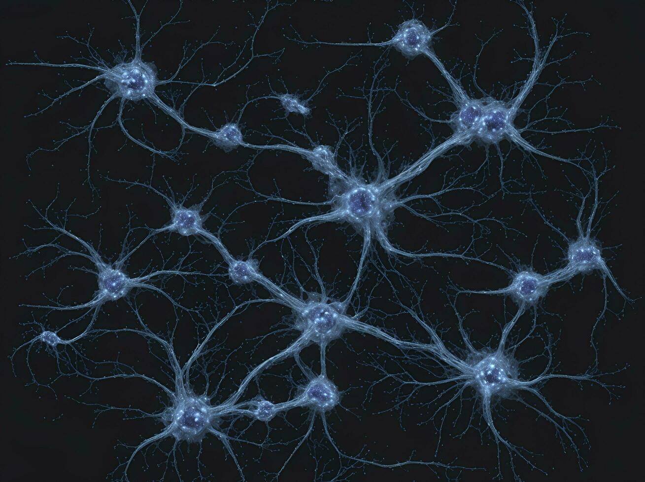 Neuronal network with electrical activity of neuron cells Generative AI photo