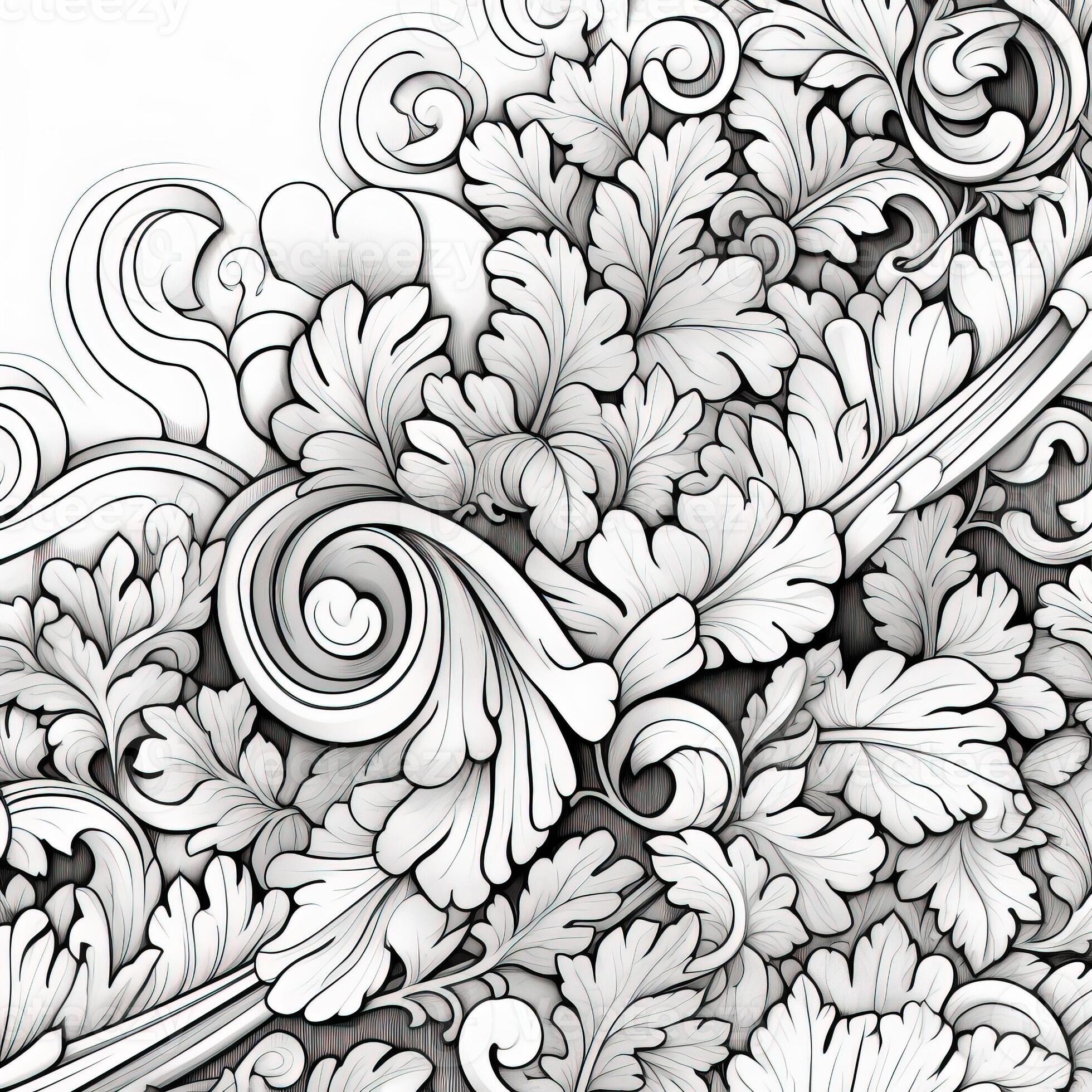 Floral Coloring Pages 26747939 Stock Photo at Vecteezy