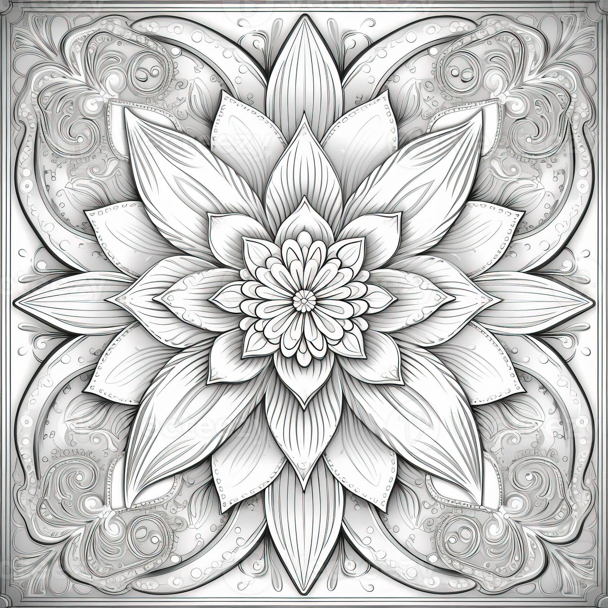 Floral Coloring Pages 26747947 Stock Photo at Vecteezy