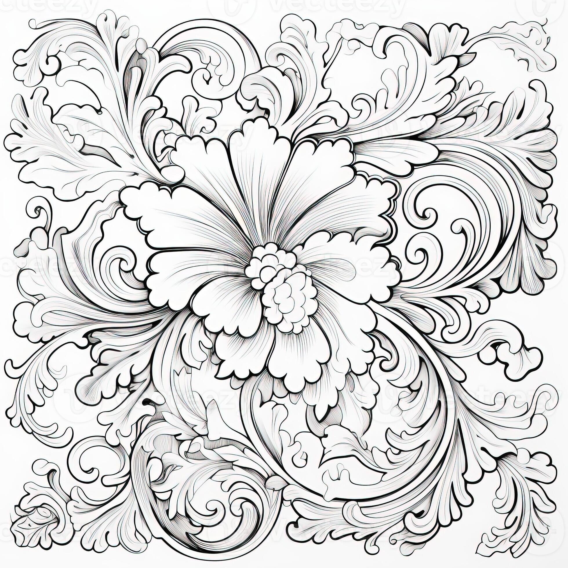Floral Coloring Pages 26747965 Stock Photo at Vecteezy