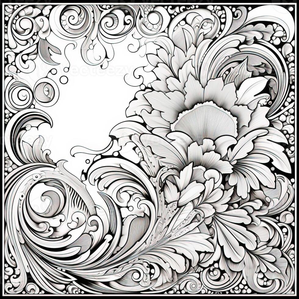 Floral Coloring Pages photo