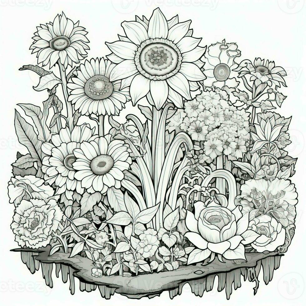 Floral Coloring Pages photo