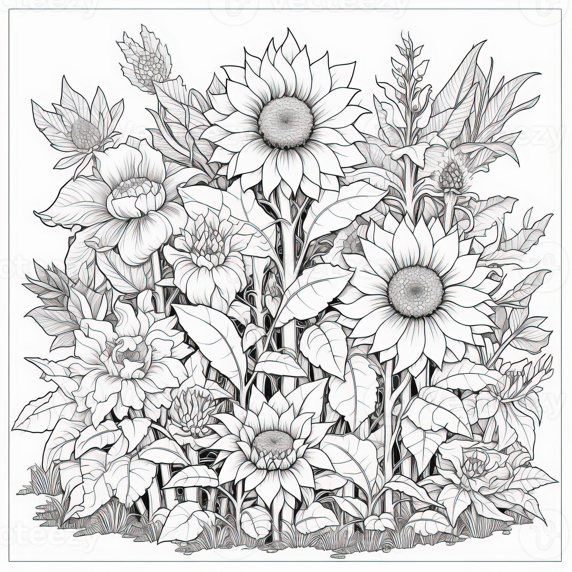 Floral Coloring Pages 26748068 Stock Photo at Vecteezy