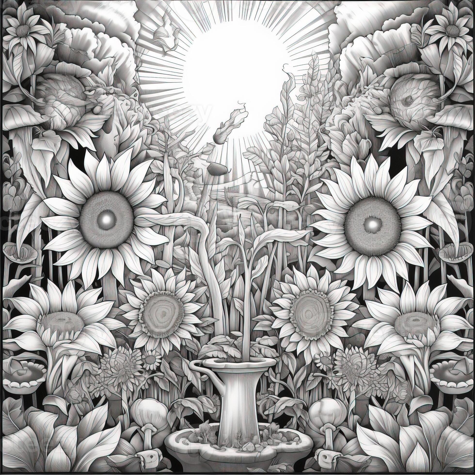 Floral Coloring Pages 26748078 Stock Photo at Vecteezy
