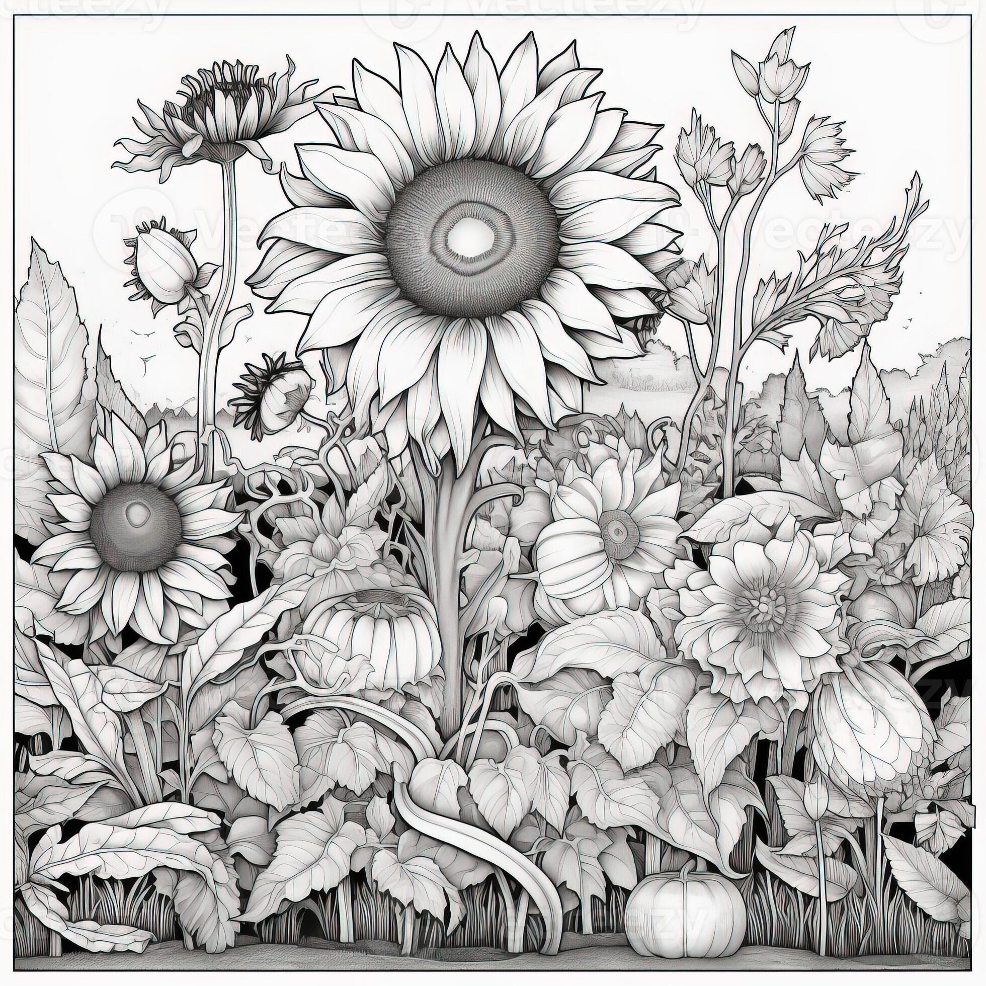 Floral Coloring Pages 26748093 Stock Photo at Vecteezy