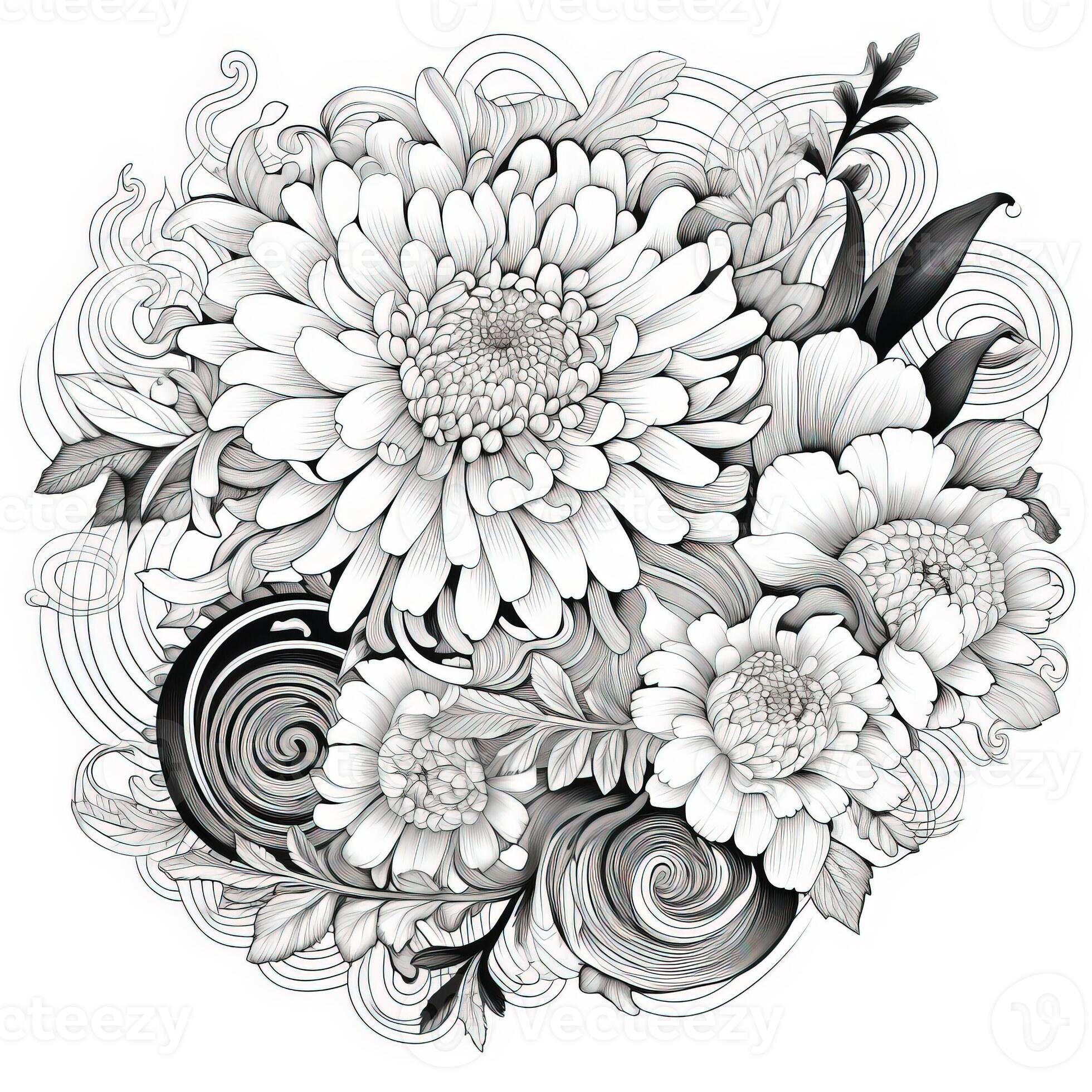 Floral Coloring Pages 26748110 Stock Photo at Vecteezy