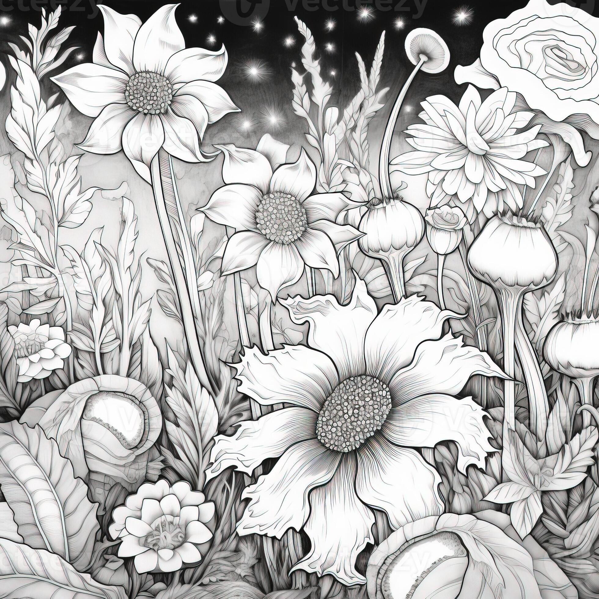 Floral Coloring Pages 26748162 Stock Photo at Vecteezy