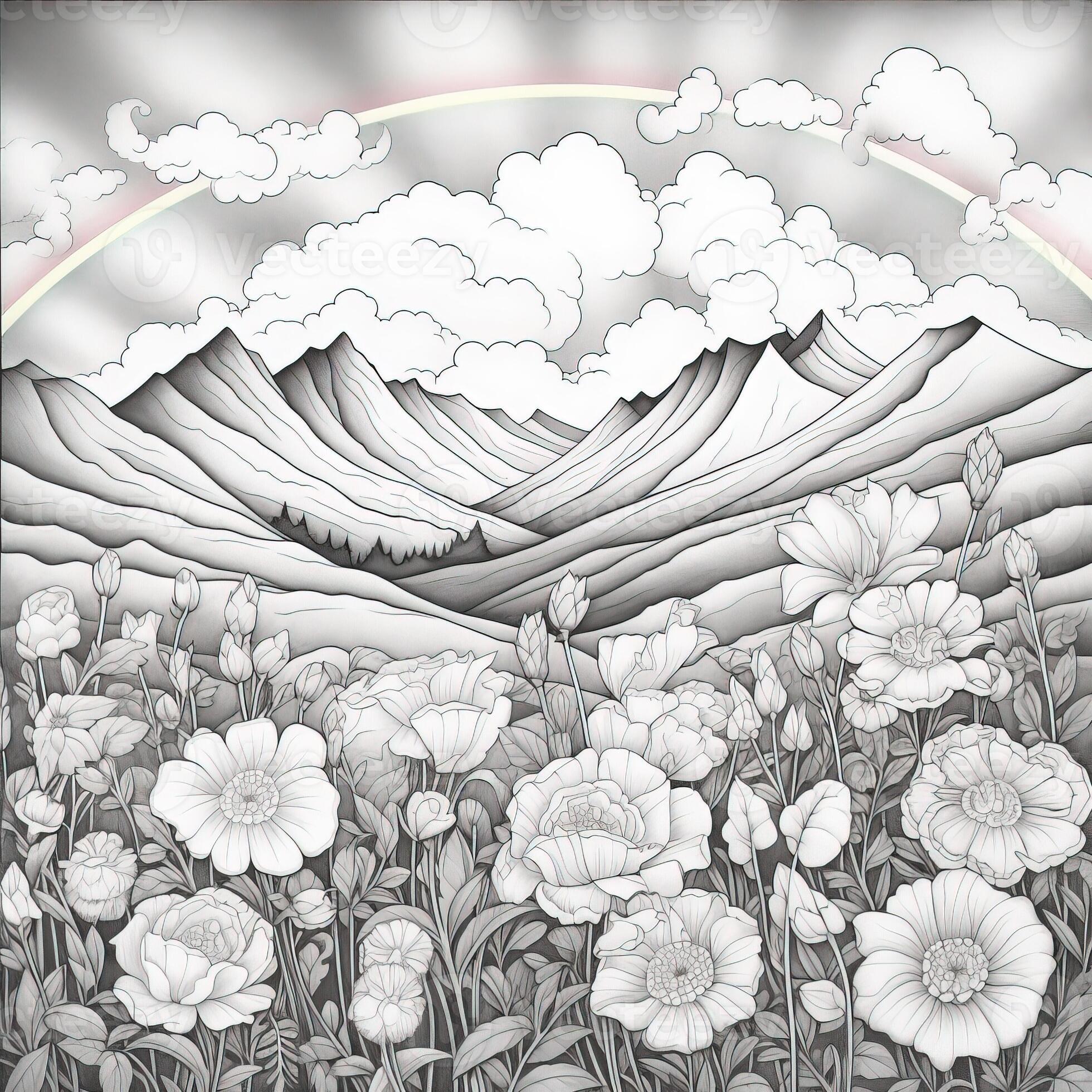 Floral Coloring Pages 26748168 Stock Photo at Vecteezy