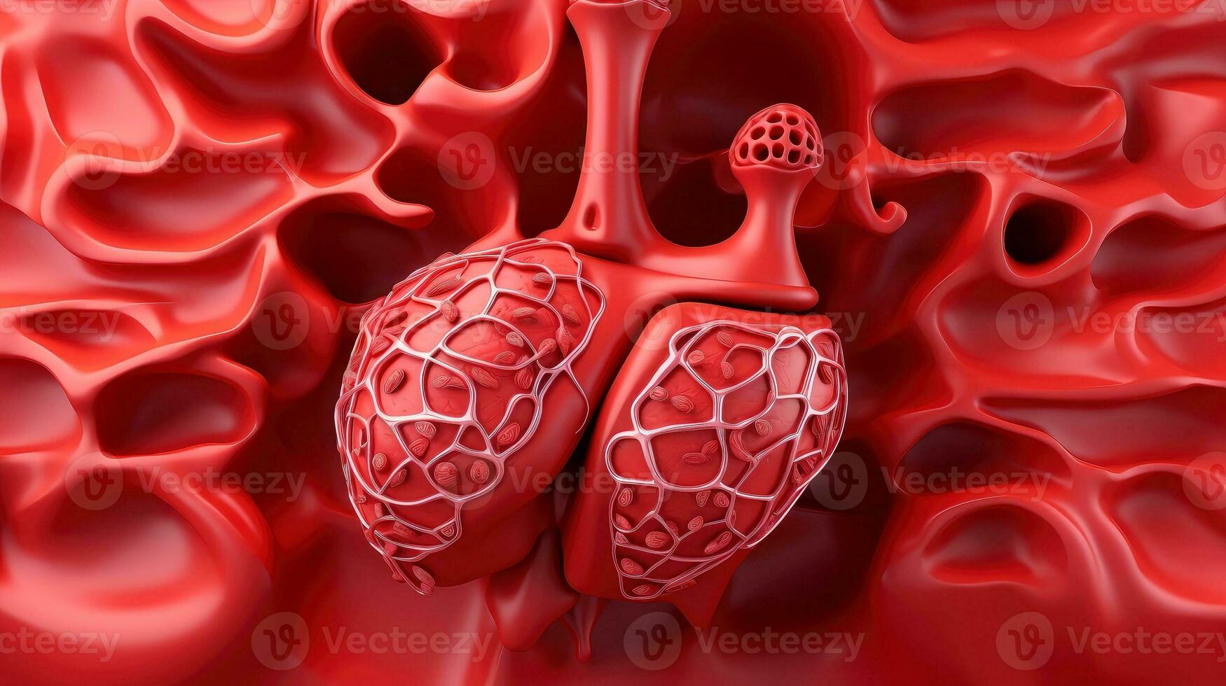 3D illustration of the human organ systems, Human internal organs. Anatomy. Nervous, circulatory, digestive, excretory, urinary,and bone systems. Medical education concept, Generative AI illustration photo