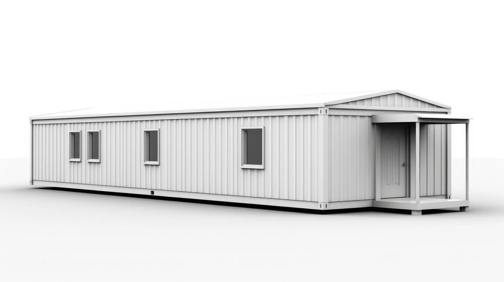 Mobile office buildings or container site office for construction site. Shipping container. Portable house and office cabins, illustration photo
