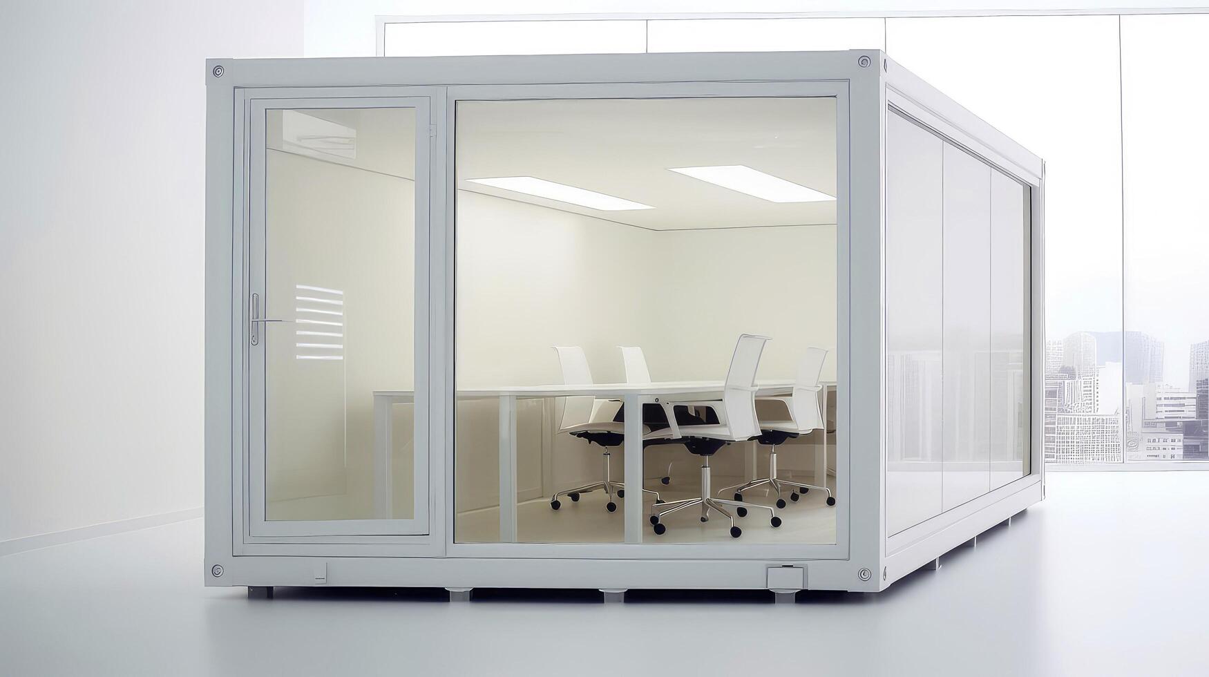 Mobile office buildings or container site office for construction site. Shipping container. Portable house and office cabins, illustration photo