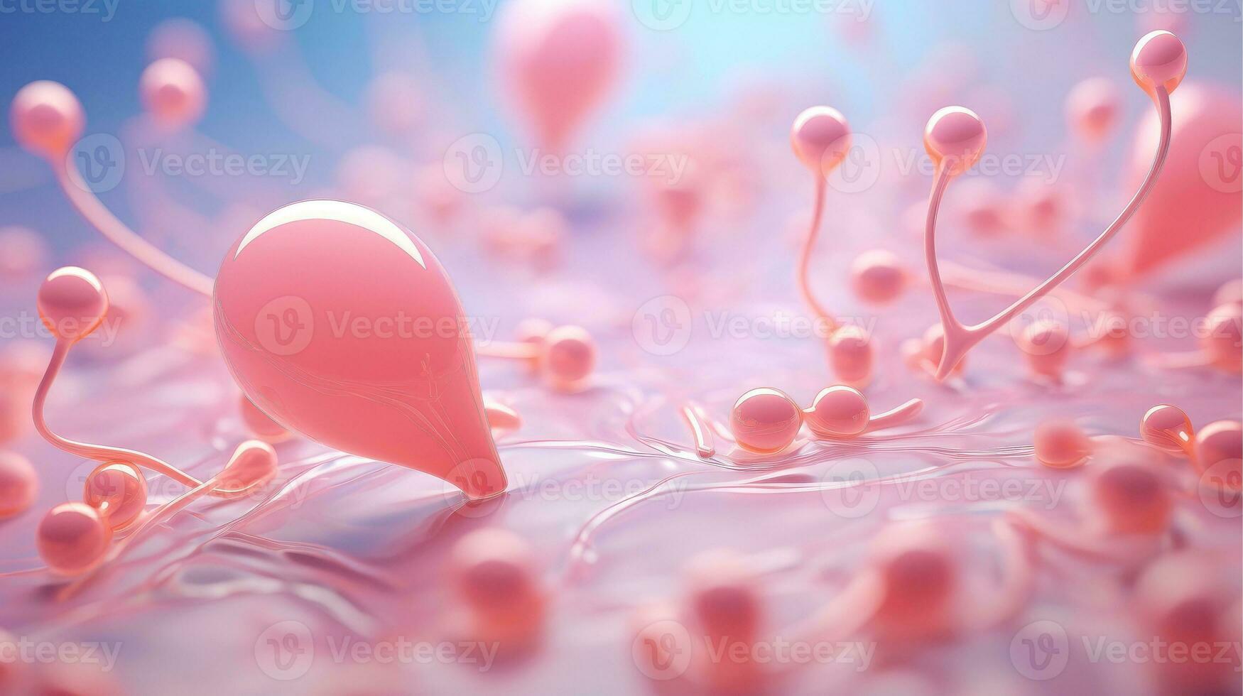 3D illustration mockup of the human organ systems, circulatory, digestive, red and white bloodcells wtih blurred backgroun. Medical education concept, Generative AI illustration photo