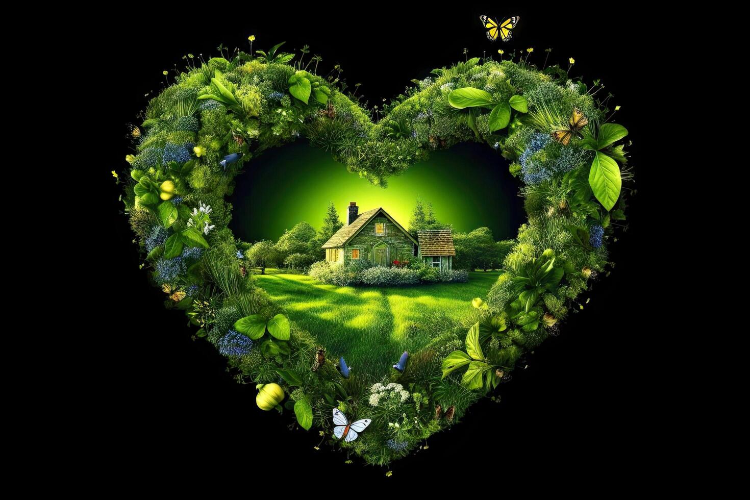 Illustration image, Nature and Sustainability, Eco-friendly Living and conservation, Concept art of Earth and animal life in different environments, illustration photo