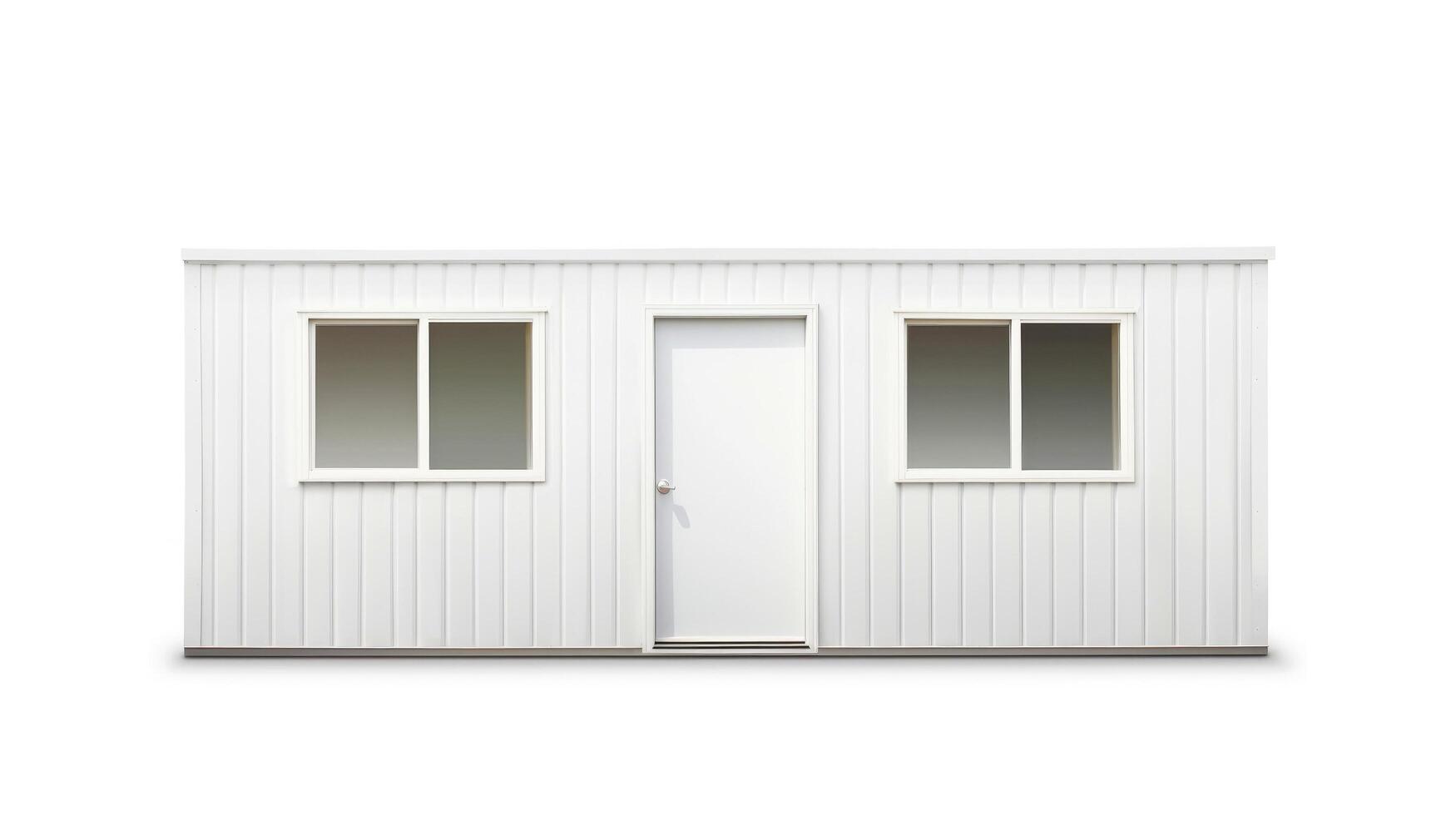 Mobile office buildings or container site office for construction site. Shipping container. Portable house and office cabins, illustration photo