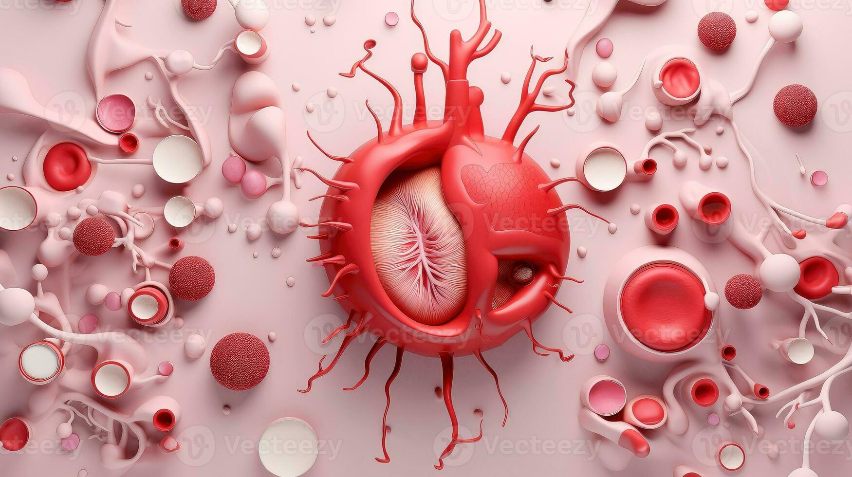 3D illustration of the human organ systems, Human internal organs. Anatomy. Nervous, circulatory, digestive, excretory, urinary,and bone systems. Medical education concept, Generative AI illustration photo