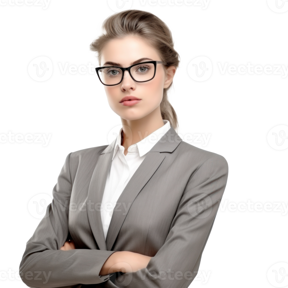 Business woman in glasses isolated png
