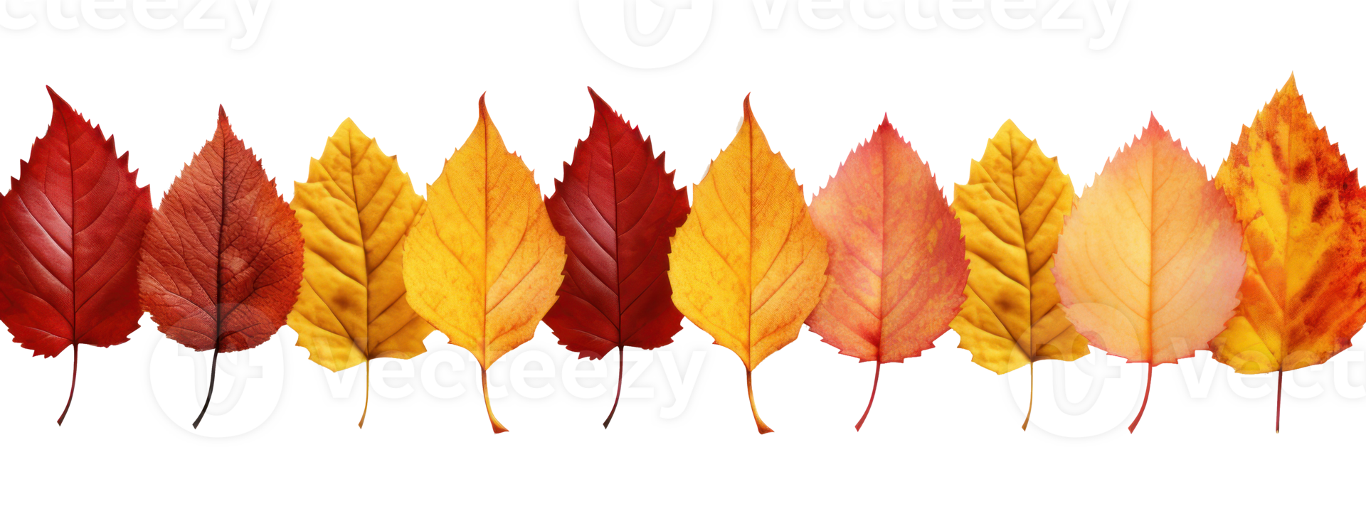 Autumn leaves border isolated png