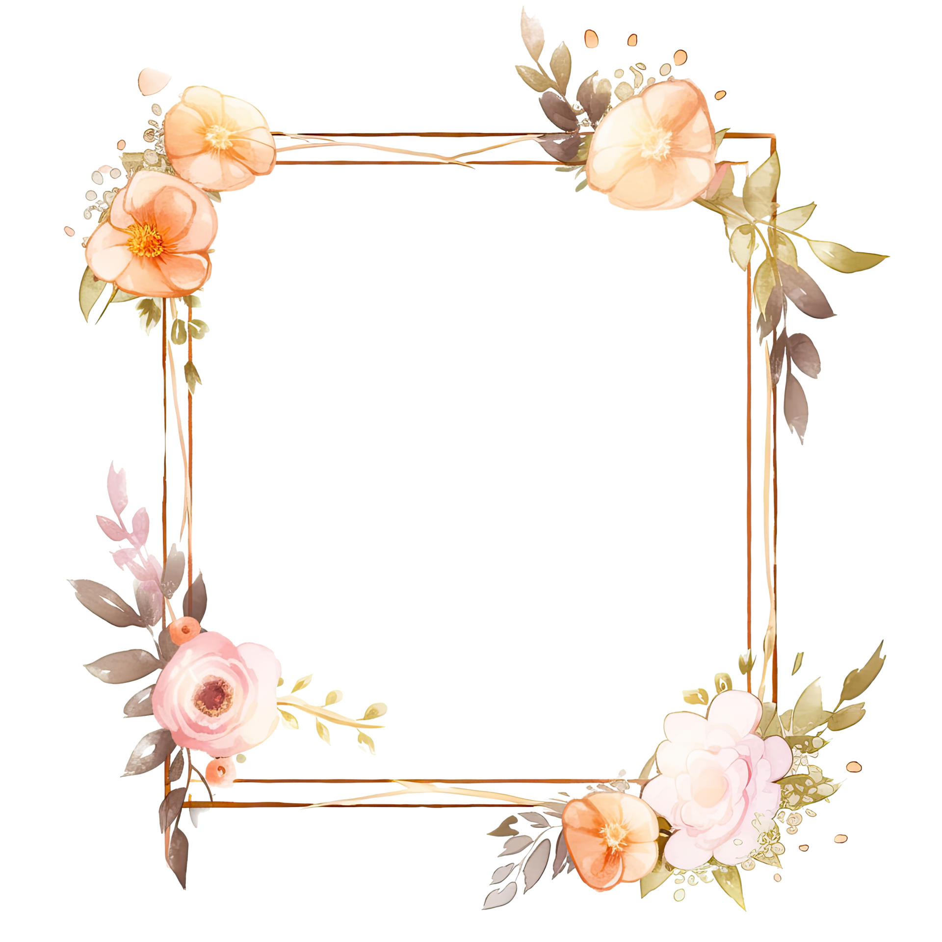 Romantic flotal watercolor frame 26748824 PNG